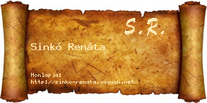 Sinkó Renáta névjegykártya